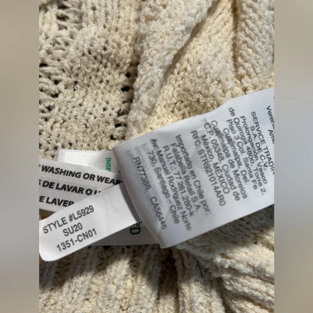 J. Crew Point Sur open‎ knit cardigan women’s XS boxy cream coastal cowgirl boho